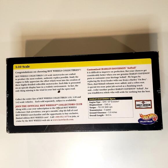 🏍 1:10 SCale Hot Wheels Harly Davidson Softail 🏍 - Picture 3 of 6